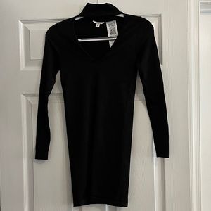 black dress, bodycon